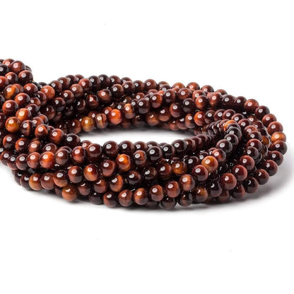 6mm Red Tiger's Eye plain round beads 16 inch 70 pieces AA