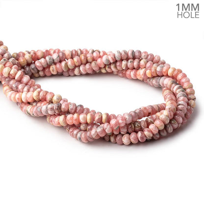 6mm Rhodochrosite Plain Rondelle Beads 16 inch 100 pieces 1mm hole