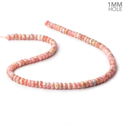 6mm Rhodochrosite Plain Rondelle Beads 16 inch 100 pieces 1mm hole