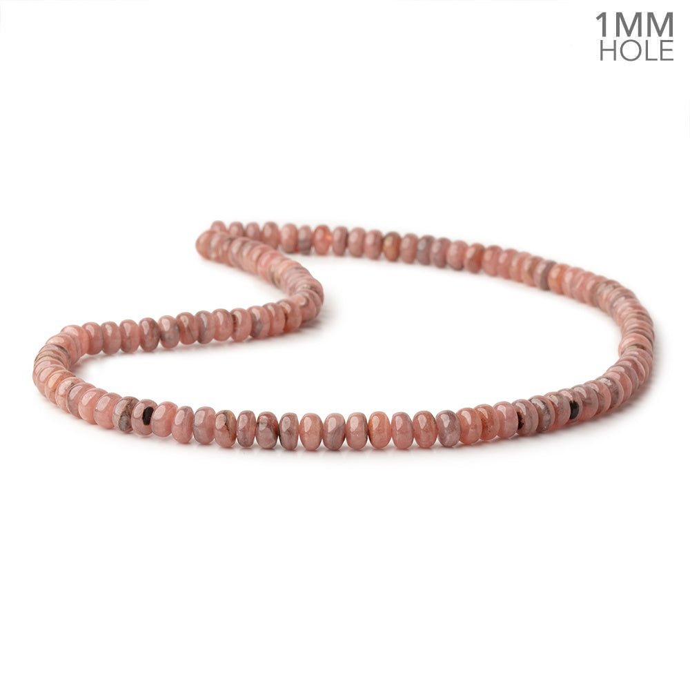 6mm Rhodochrosite Plain Rondelle Beads 16 inch 110 pieces 1mm hole