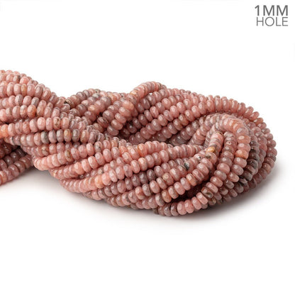 6mm Rhodochrosite Plain Rondelle Beads 16 inch 110 pieces 1mm hole