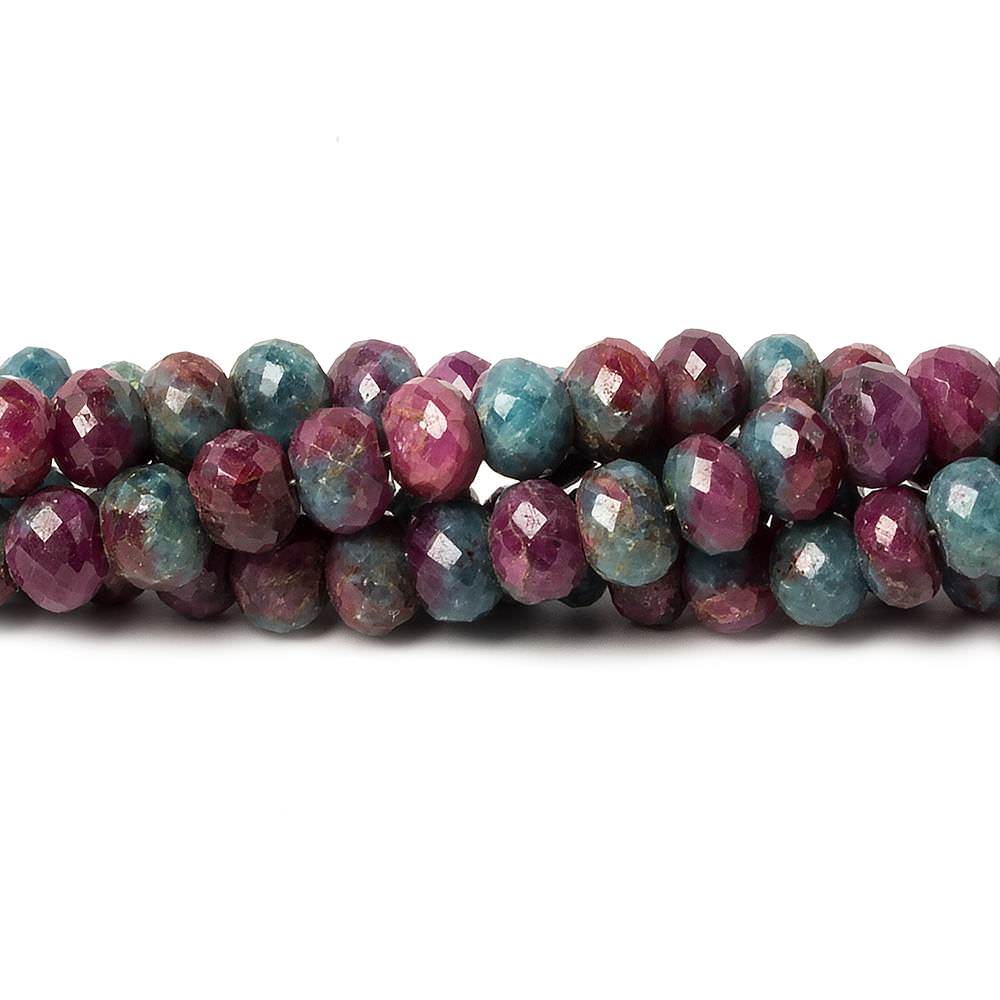 7mm Ruby in Zoisite faceted rondelle beads 8 inch 42 pieces