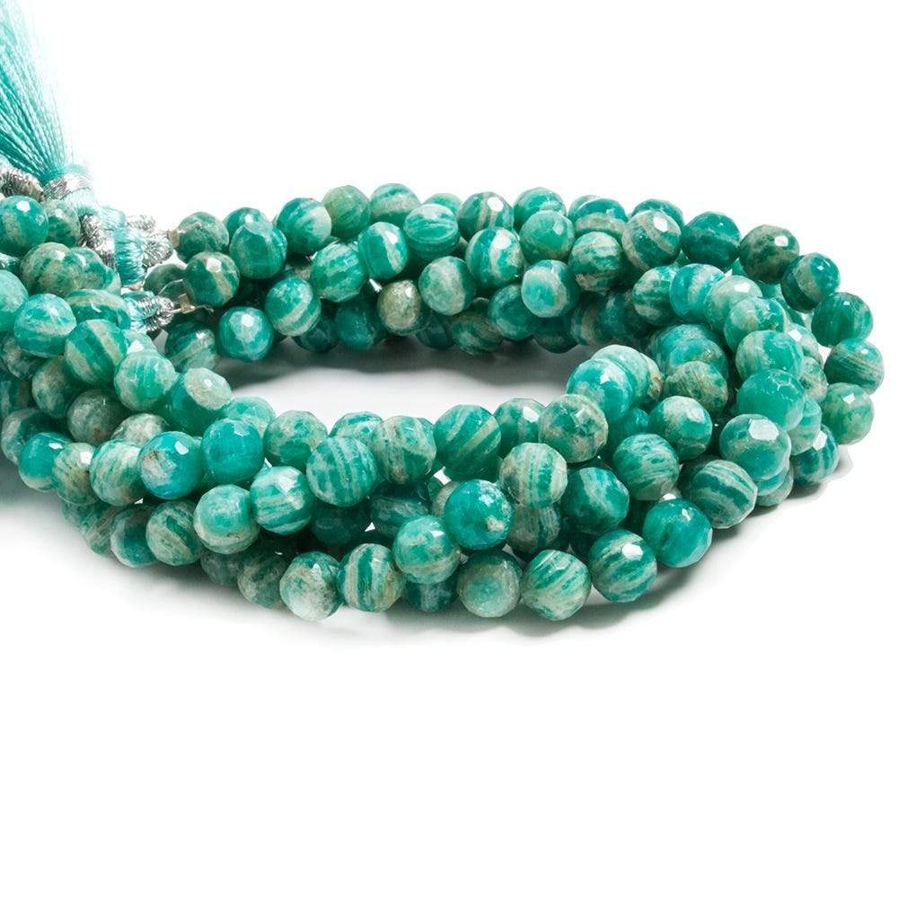 6mm Russian Amazonite faceted round beads 8 inch 36 pieces