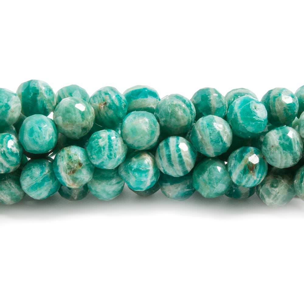 6mm Russian Amazonite faceted round beads 8 inch 36 pieces