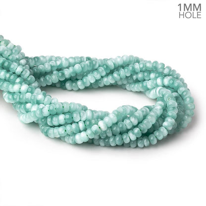 6mm Russian Green Angelite Plain Rondelle Beads 15.5 inch 100 pieces AA
