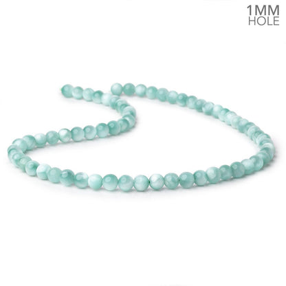 6mm Russian Green Angelite Plain Round Beads 15.5 inch 66 pieces AA