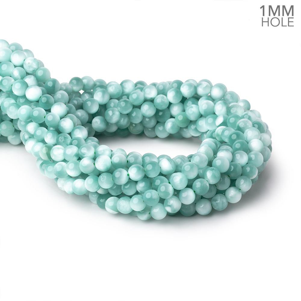 6mm Russian Green Angelite Plain Round Beads 15.5 inch 66 pieces AA