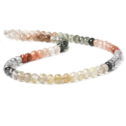 6mm Sagenitic Quartz Micro faceted rondelle beads 14 inch 72 pieces