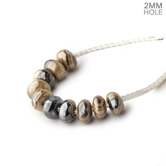 6mm Schalenblende 2mm Large Hole Plain Rondelle Set of 10