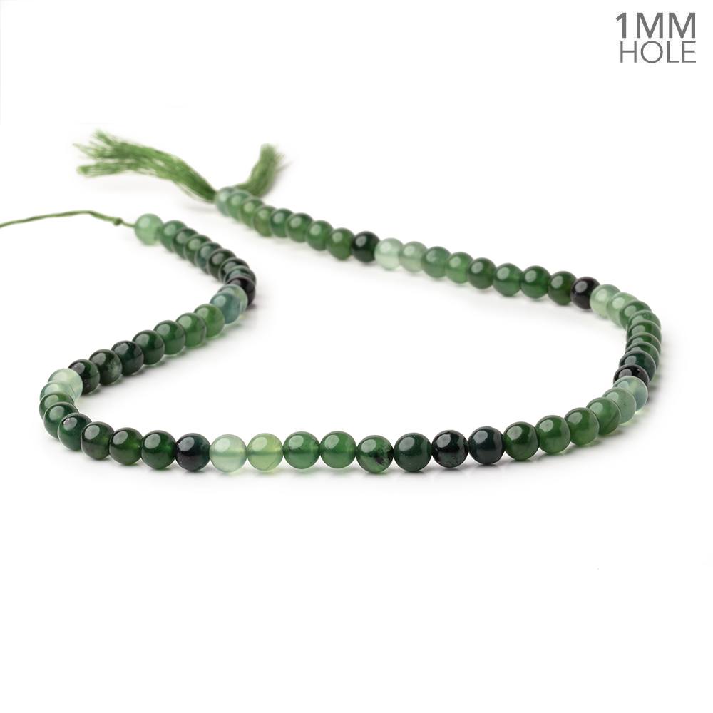 6mm Serpentine Plain Round Beads 16 inch 66 pieces 1mm Large Hole AA