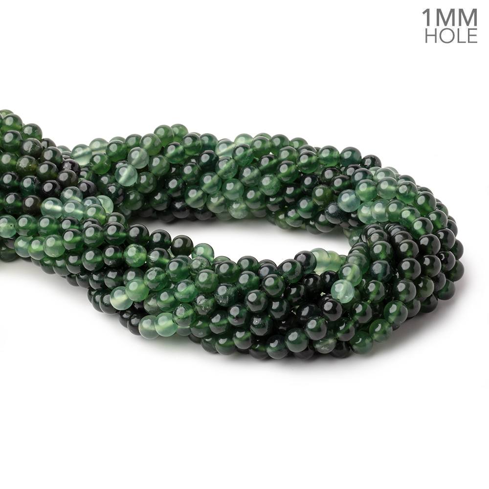 6mm Serpentine Plain Round Beads 16 inch 66 pieces 1mm Large Hole AA