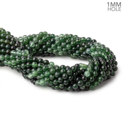 6mm Serpentine Plain Round Beads 16 inch 66 pieces 1mm Large Hole AA