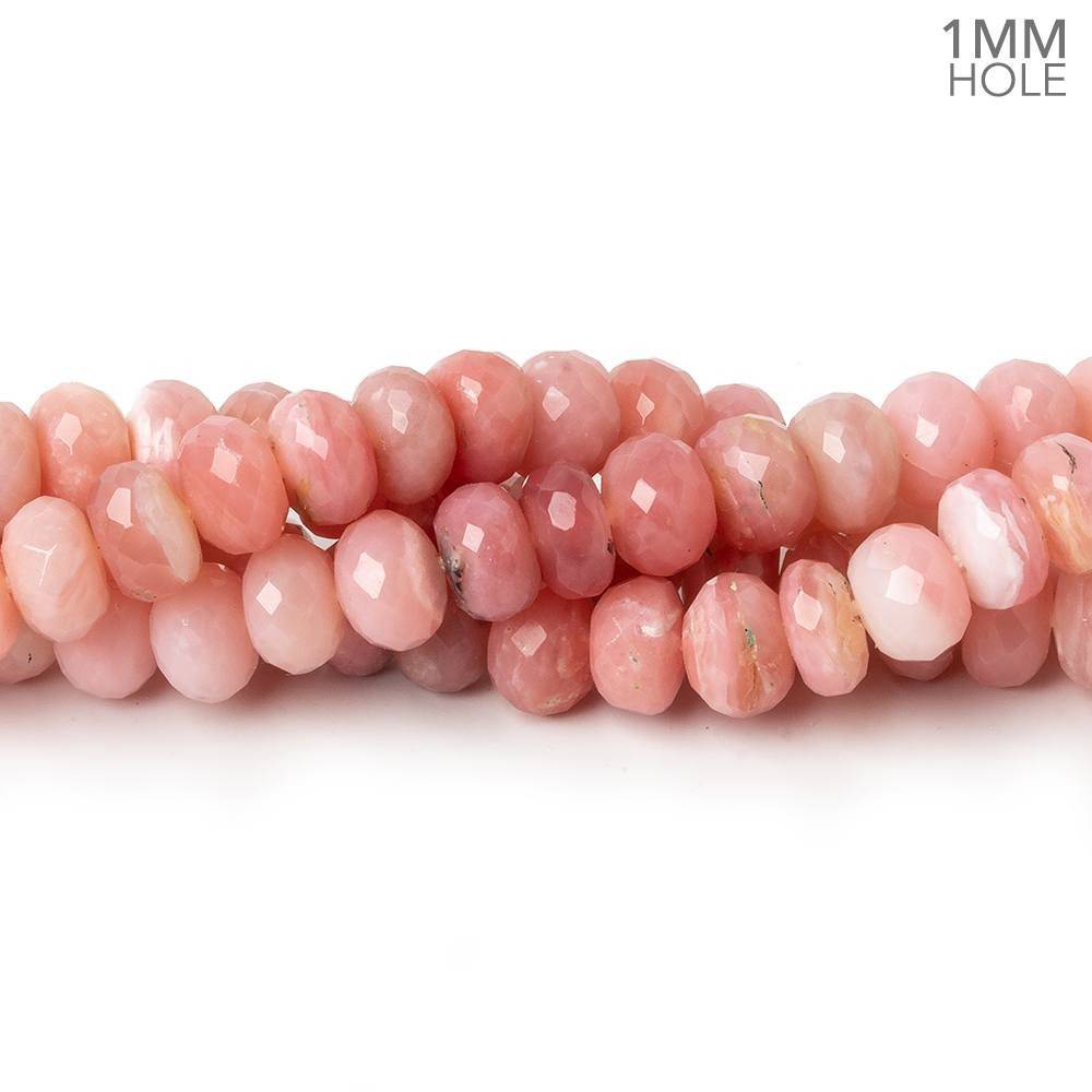 6mm Shaded Pink Peruvian Opal faceted rondelle 1mm hole beads 14.5 inch 78 pieces