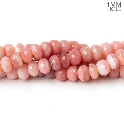 6mm Shaded Pink Peruvian Opal faceted rondelle 1mm hole beads 14.5 inch 78 pieces