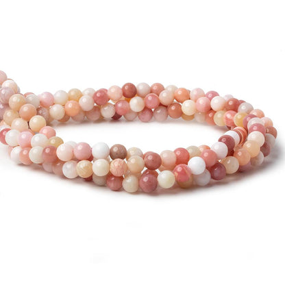6mm Shaded Pink Peruvian Opal plain rounds 16 inch 67 beads AA