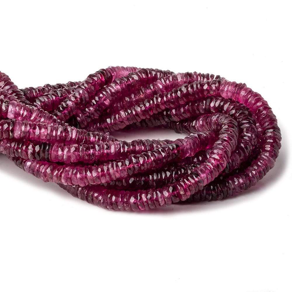 6mm Shaded Rubellite Tourmaline faceted heshi 13.5 inch AAA