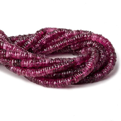 6mm Shaded Rubellite Tourmaline faceted heshi 13.5 inch AAA