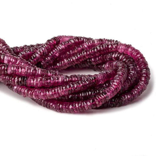 6mm Shaded Rubellite Tourmaline faceted heshi 13.5 inch AAA