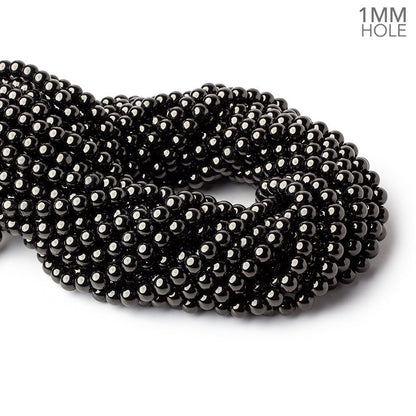 6mm Shungite plain round beads 15.5 inch 63 pieces 1mm hole