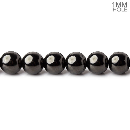 6mm Shungite plain round beads 15.5 inch 63 pieces 1mm hole