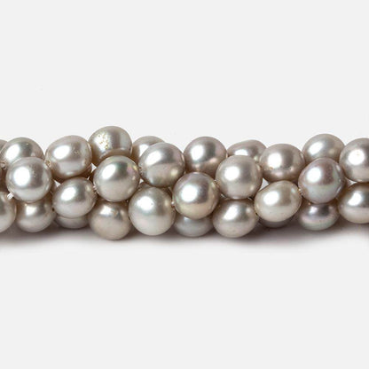 6mm Silver Button Freshwater Pearl Beads 15.5 inch 61 pieces A