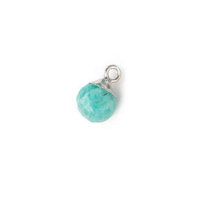 6mm Silver Leafed Amazonite Candy Kiss focal bead Pendant sold as 1 piece