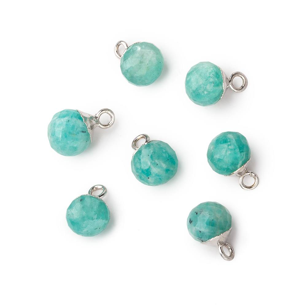 6mm Silver Leafed Amazonite Candy Kiss focal bead Pendant sold as 1 piece