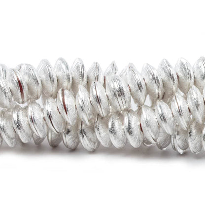 6mm Silver plated Copper Brushed Bead Cap 8 inch 148 pieces