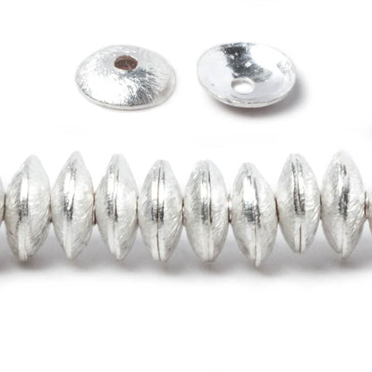 6mm Silver plated Copper Brushed Bead Cap 8 inch 148 pieces