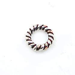 6mm Sterling Silver and Copper Twisted Jumpring 25 pieces