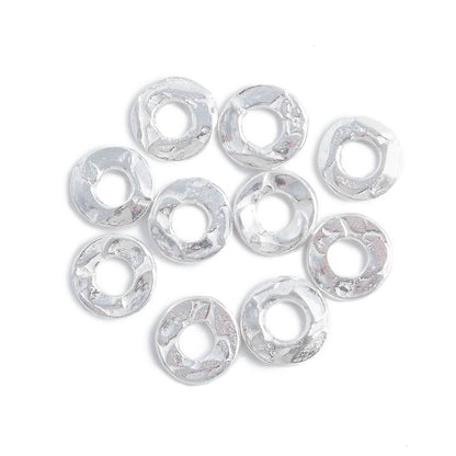 6mm Sterling Silver Hammered Jump Ring Connector 2.5mm ID Set of 10 pieces