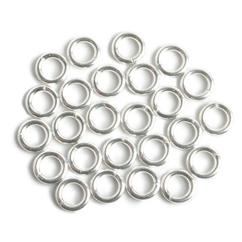 6mm Sterling Silver Open Plain Jump Ring Set of 25 pieces 16 gauge wire