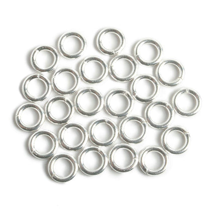 6mm Sterling Silver Open Plain Jump Ring Set of 25 pieces 16 gauge wire