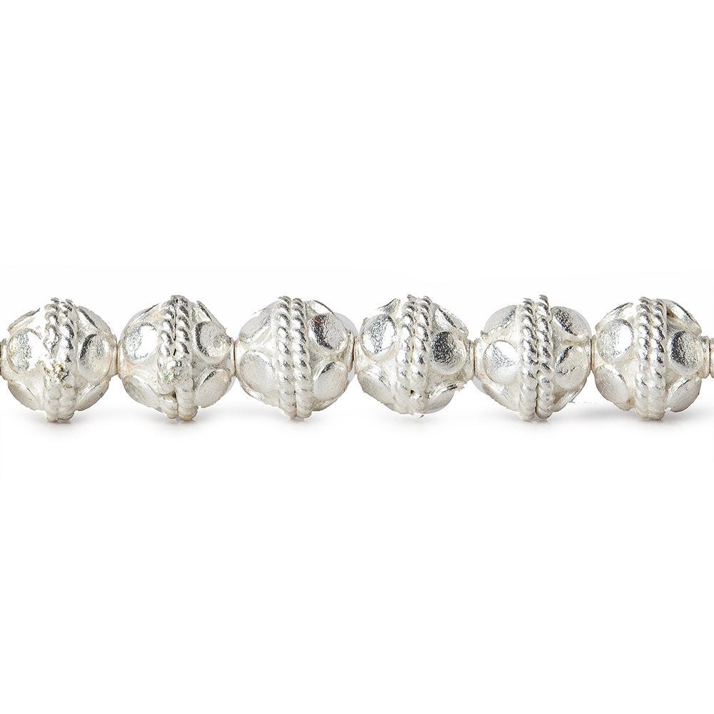 6mm Sterling Silver Plated Copper Round Bali Design 8 inch 33 pcs