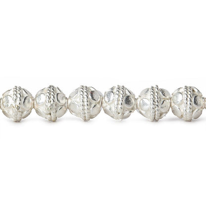 6mm Sterling Silver Plated Copper Round Bali Design 8 inch 33 pcs