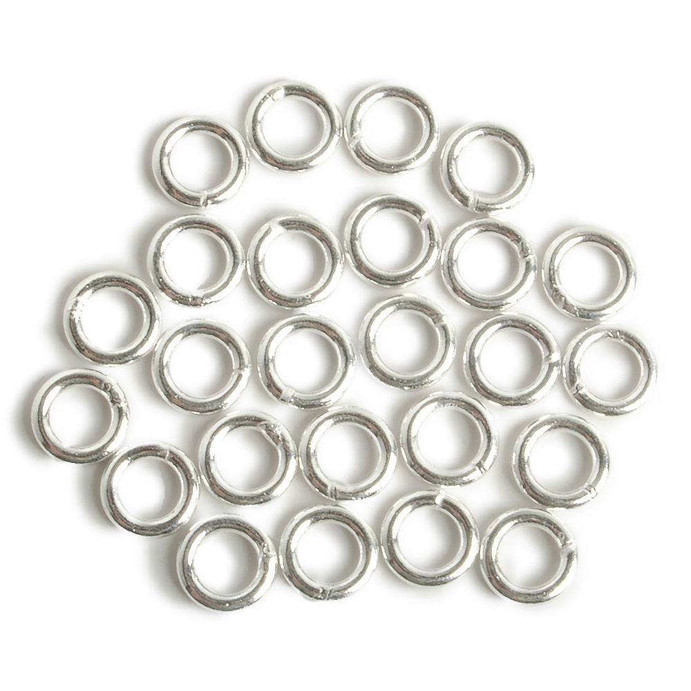 6mm Sterling Silver Soldered Plain Jump Ring Set of 25 pieces 16 gauge wire