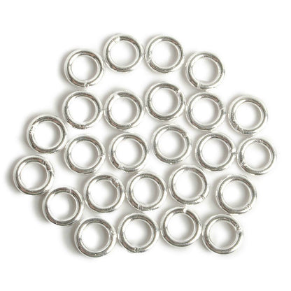 6mm Sterling Silver Soldered Plain Jump Ring Set of 25 pieces 16 gauge wire