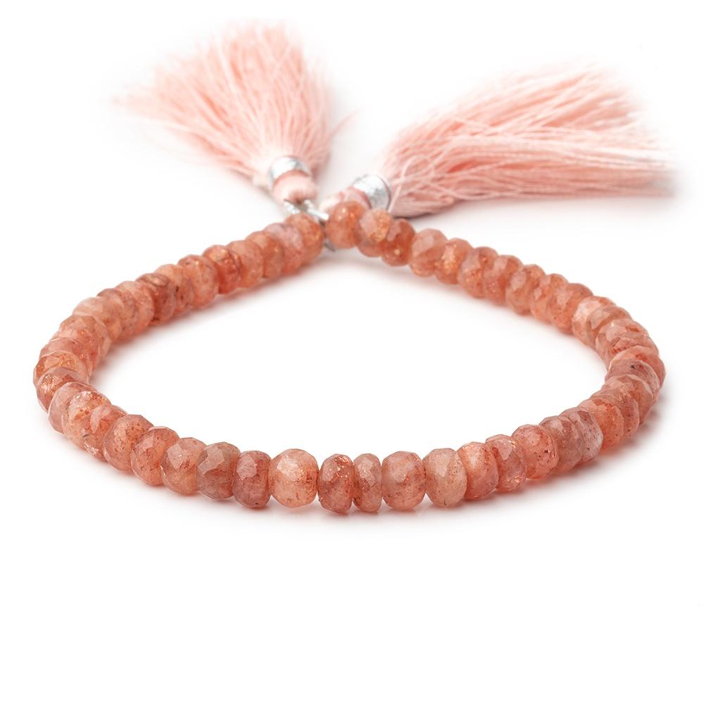 6mm Sunstone Faceted Rondelle Beads 8 inch 52 pieces