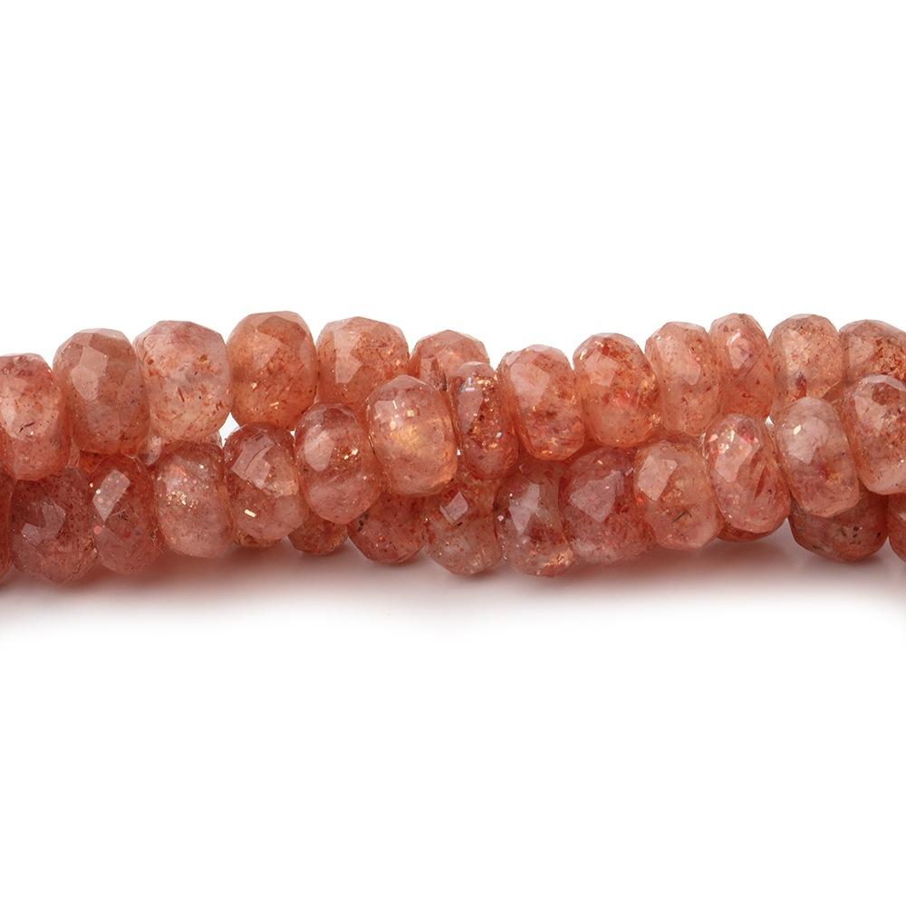 6mm Sunstone Faceted Rondelle Beads 8 inch 52 pieces
