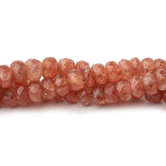 6mm Sunstone Faceted Rondelle Beads 8 inch 52 pieces