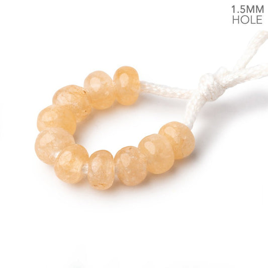 6mm Yellow Aventurine 1.5mm Large Hole Plain Rondelle Set of 10