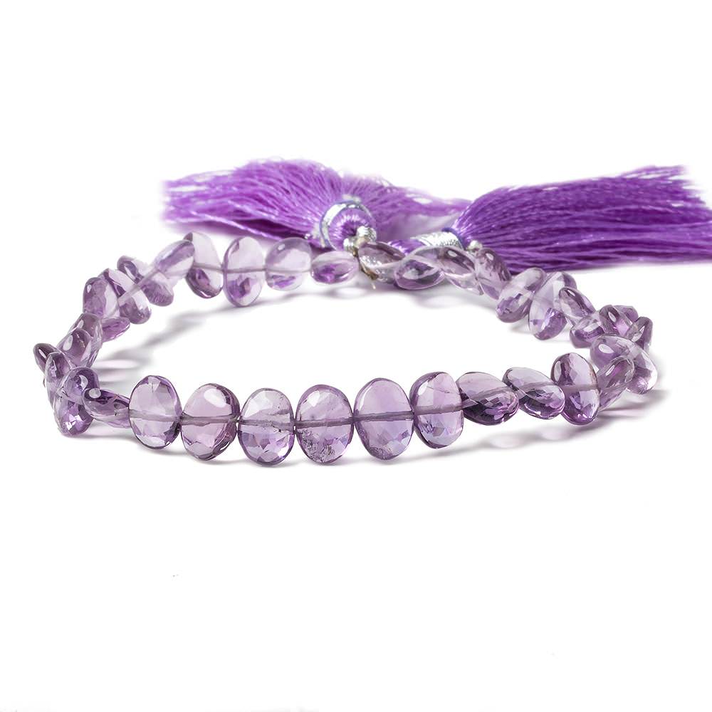 6x10 Amethyst Side Drilled Faceted Oval Beads 8 inch 30 pieces