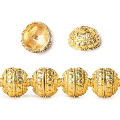 6x10mm 22kt Gold Plated Copper Bead Cap 8 inch