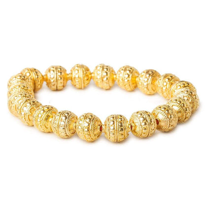 6x10mm 22kt Gold Plated Copper Bead Cap 8 inch