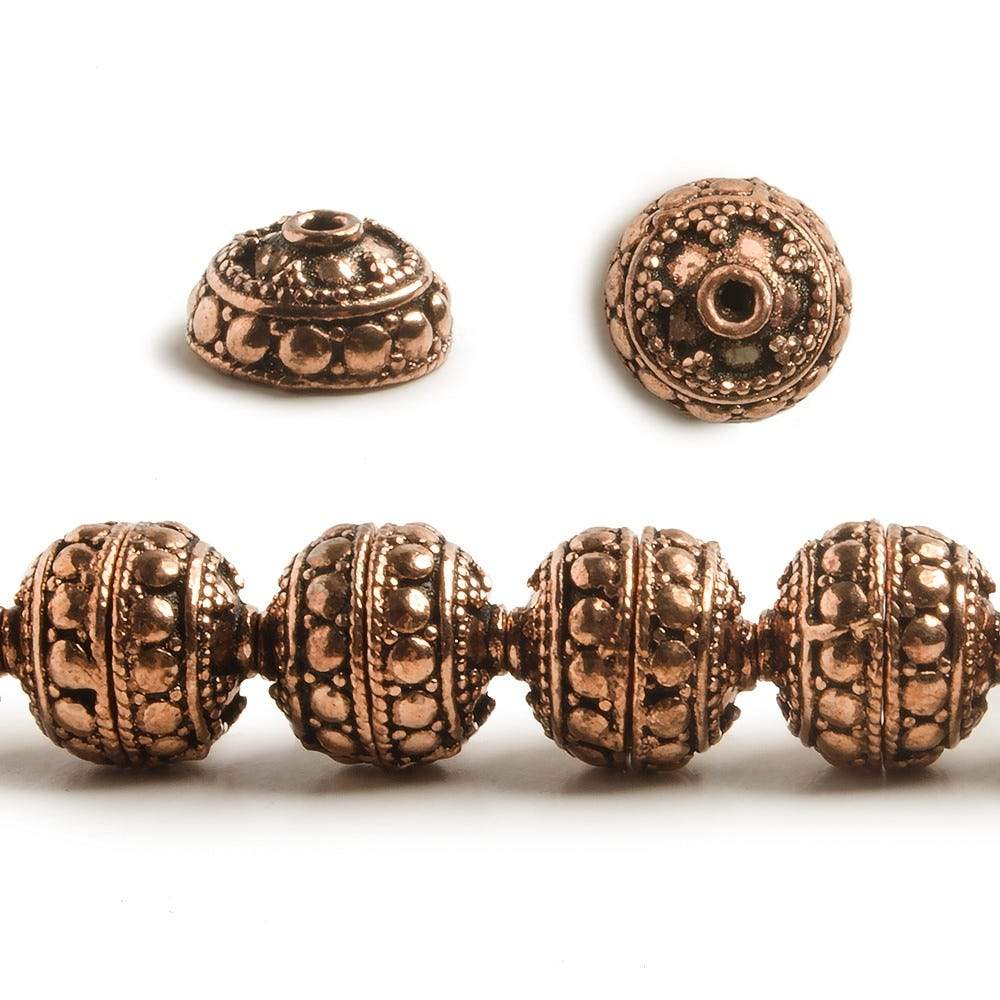 6x10mm Copper Bead Cap 8 inch 40 pcs