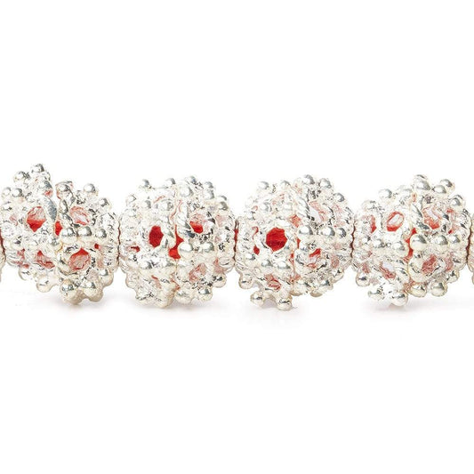 6x10mm Sterling Silver Plated Copper Bead Cap 8 inch 42 beads