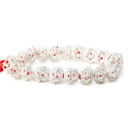 6x10mm Sterling Silver Plated Copper Bead Cap 8 inch 42 beads