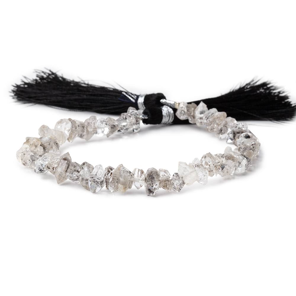 6x3-10x5mm Double Terminated Quartz Natural Crystals 7 inch 48 Beads