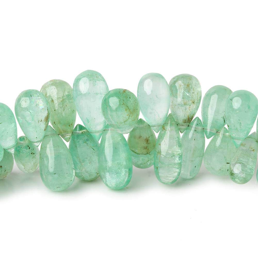 6x3-12x5mm Emerald Plain Teardrop Beads 8 inch 85 pieces
