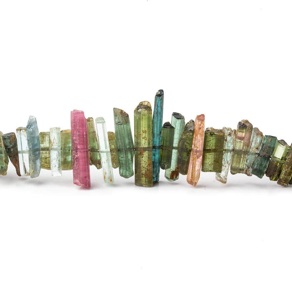 6x3-16x3mm Multi-Color Tourmaline Natural Crystals 7.5 inch 90 beads